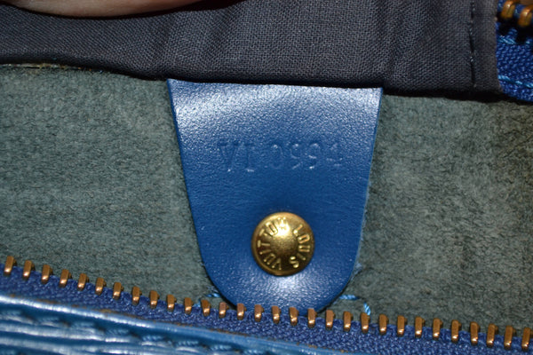 Authentic Louis Vuitton Speedy 30 Toledo Blue Epi Handbag Purse in 1994 Vintage - Includes LV Dust Bag (SALE!!!)