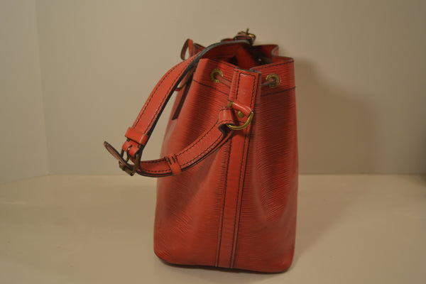 Authentic Louis Vuitton Noe Epi Tassil Red Shoulder Bag Handbag Purse Vintage "GUC" Includes LV Dust Bag (Major Sale - 88% OFF)