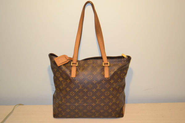 Authentic Louis Vuitton Monogram Cabas Mezzo Large Shoulder Tote Bag - Includes Leather Travel Tag "GUC" (SALE - 76% OFF)