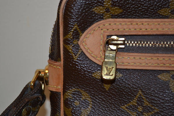 Authentic Louis Vuitton Marly Dragonne Monogram Pochette Clutch Bag Purse in Brown 80's Vintage - Includes LV Dust Bag (SALE - 83% OFF)