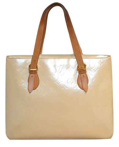 AUTHENTIC LOUIS VUITTON VERNIS MONOGRAM LARGE IVORY BRENTWOOD TOTE BAG - INCLUDES LV DUST BAG