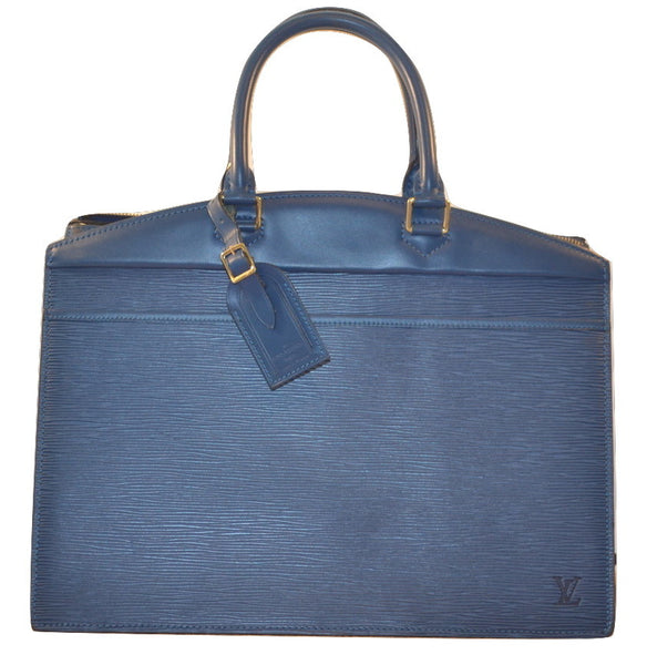 Authentic Louis Vuitton Large Epi Blue Riviera Handbag Business Bag - Includes LV Dust Bag