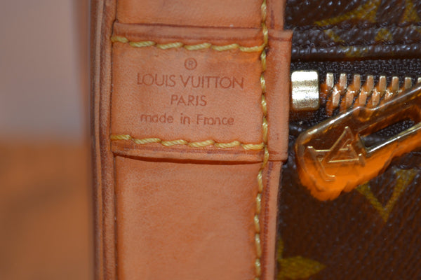 Authentic Louis Vuitton Alma Monogram Handbag Purse in Brown 95 Vintage w/COA & LV Dust Bag